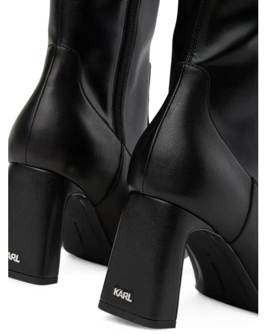 Karl Lagerfeld Black Kati Buckle-Strap Boots