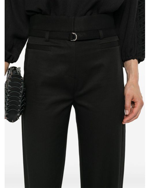 IRO Valenti Belted Cotton Trousers Black