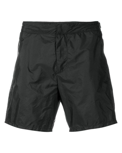 Prada Black Linea Rossa Swim Shorts for men