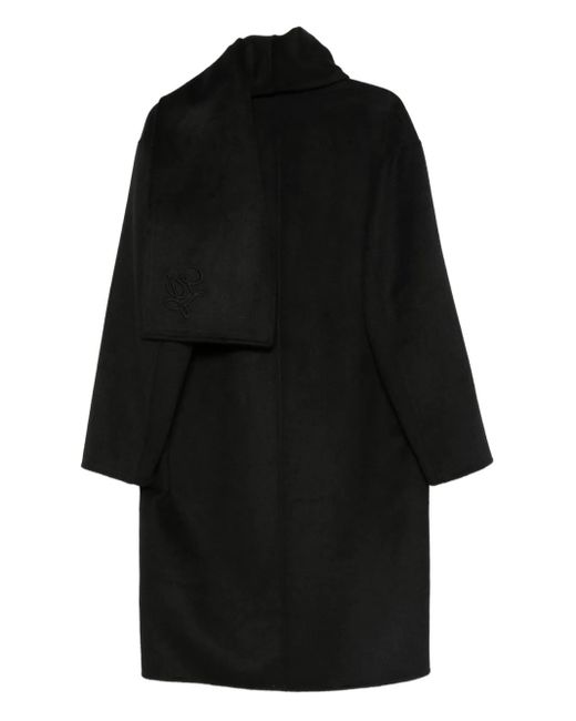 Liu Jo Black Double-Breasted Scarf Coat