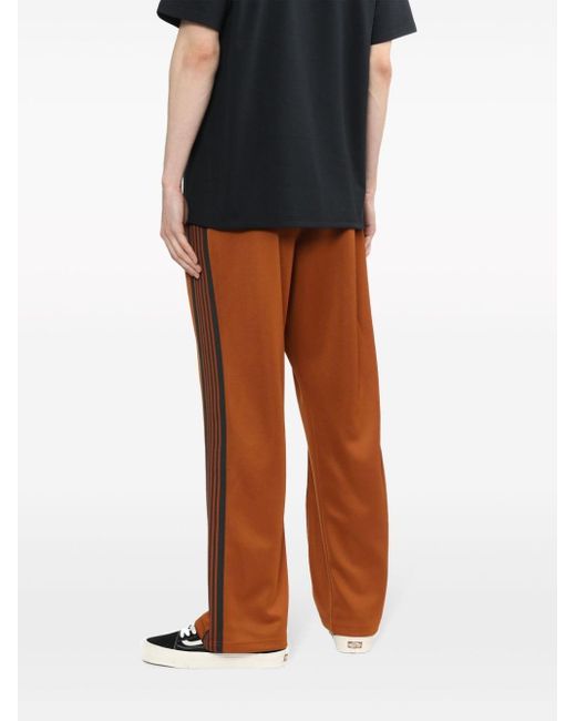 Needles Brown Logo-embroidered Track Pants for men