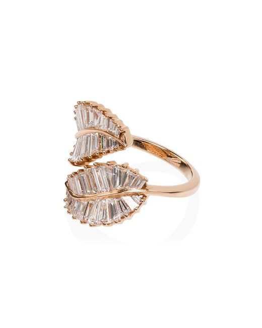 Anita Ko White 18kt Rose Gold Diamond Palm Leaf Ring