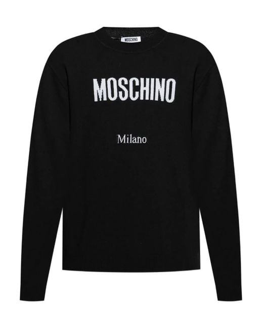 Moschino Black Milano-Logo Sweater for men
