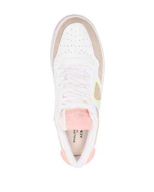 Philippe Model White Leather Low-Top Sneakers