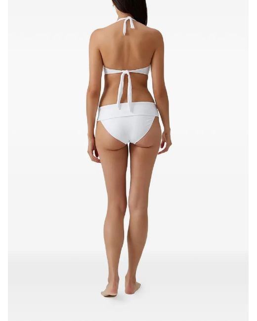 Melissa Odabash White Brussels Draped Bikini Bottoms