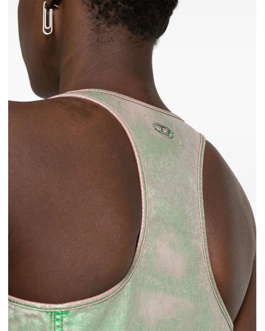 DIESEL Green De-Arlyn-S Laminated Mini Dress