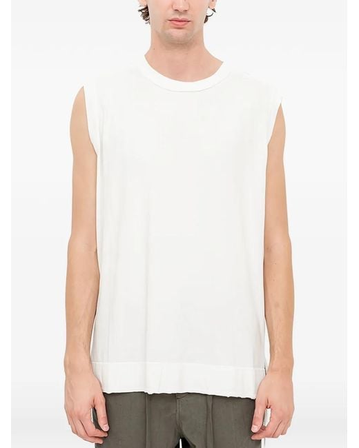 Andrea Ya'aqov White Raw-Edge Panelled T-Shirt for men