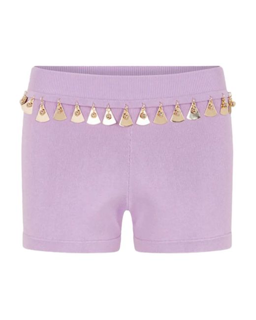 Shorts Con Decorazione di Rabanne in Purple
