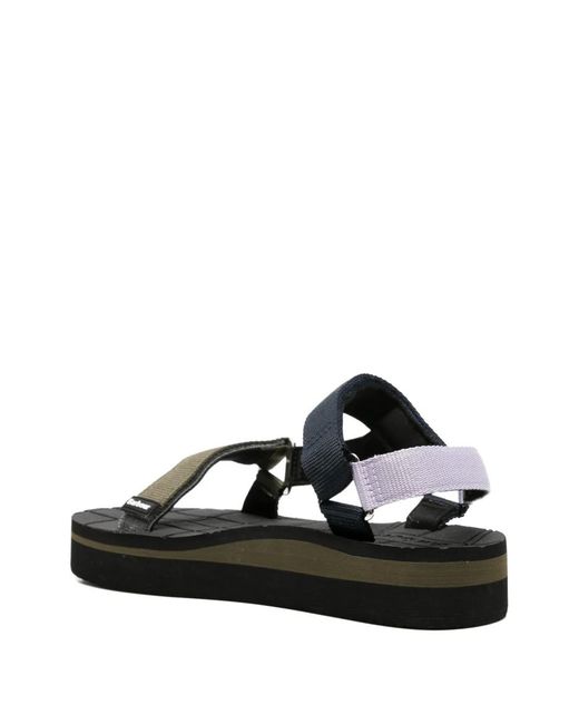 Barbour Black Mila Touch-Strap Sandals