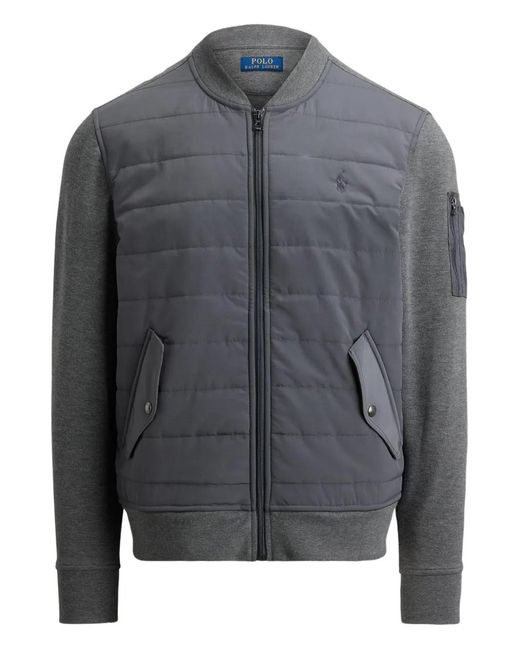 Polo Ralph Lauren Gray Quilted Bomber Jacket for men