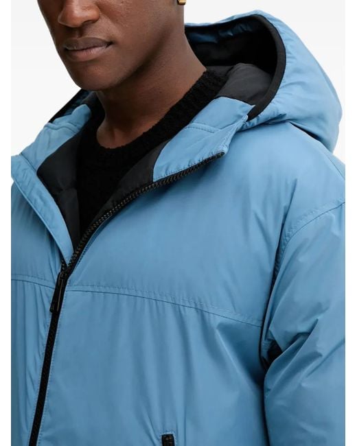 HUGO Blue Hooded Zip-Fastening Jacket for men