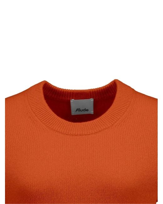 Allude Orange Crew-Neck Sweater