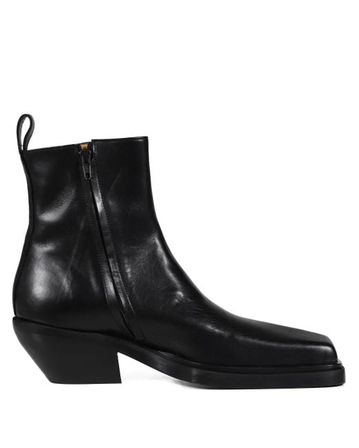 Egonlab Black Leather Ankle Boots for men