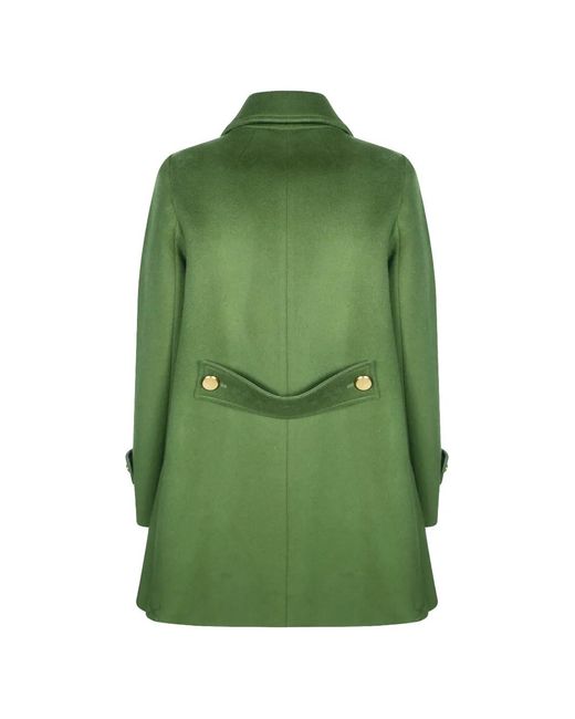 P.A.R.O.S.H. Green Button-Up Wool Coat