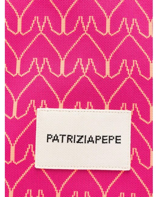 Patrizia Pepe Pink Pattern-Jacquard Tote Bag
