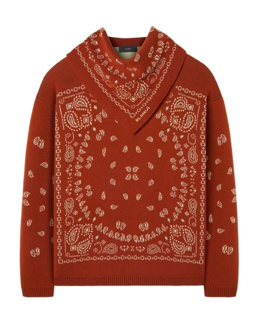 Alanui Orange Bandana Jacquard Sweater