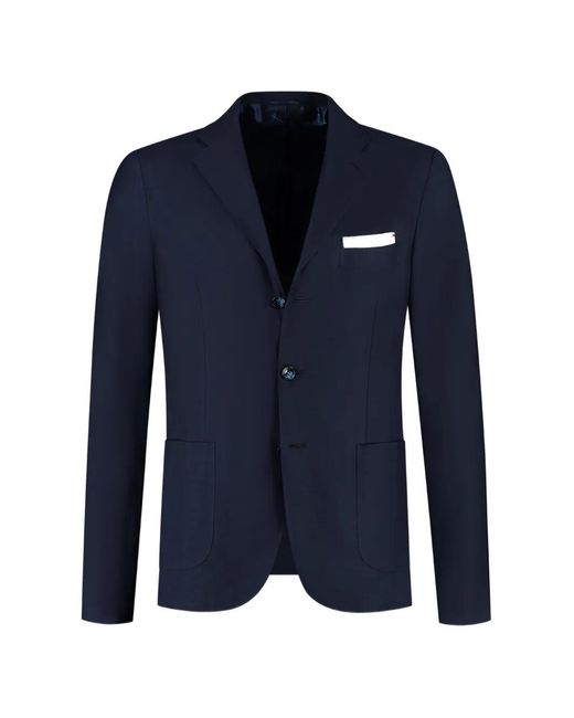 Kiton Blue Single-Breasted Blazer for men