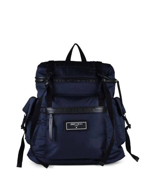 Jimmy Choo Blue Wixon Logo-Plaque Backpack for men