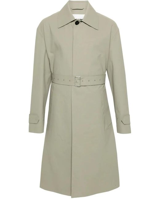 Jil Sander Green Cotton Trench Coat for men