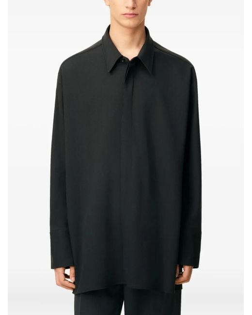 Camisa Oversize De Lana AMI de hombre de color Black