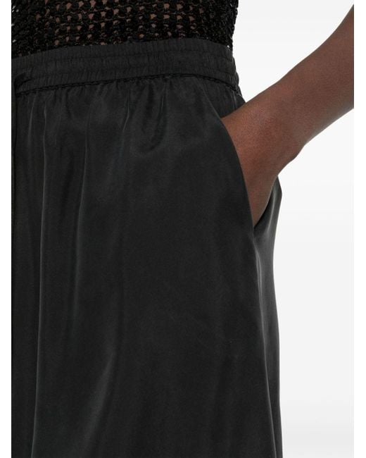 P.A.R.O.S.H. Black Silk A-line Skirt