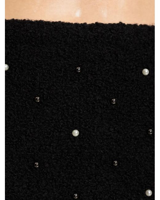 FRAME Black Pearl-Embellished Mini Skirt