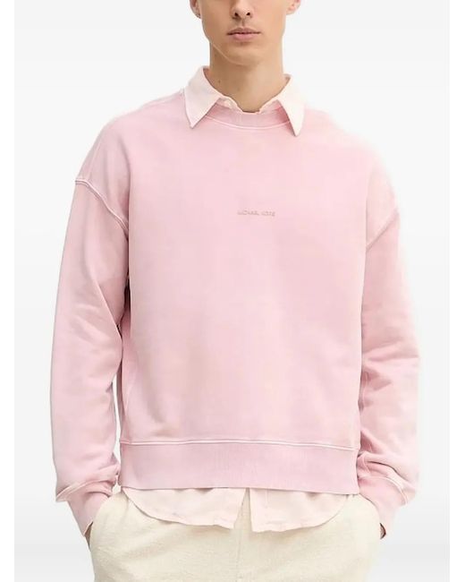 Felpa Girocollo Con Ricamo di Michael Kors in Pink da Uomo