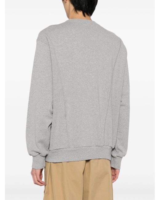 Undercover Gray Rose-appliqué Cotton Sweatshirt for men