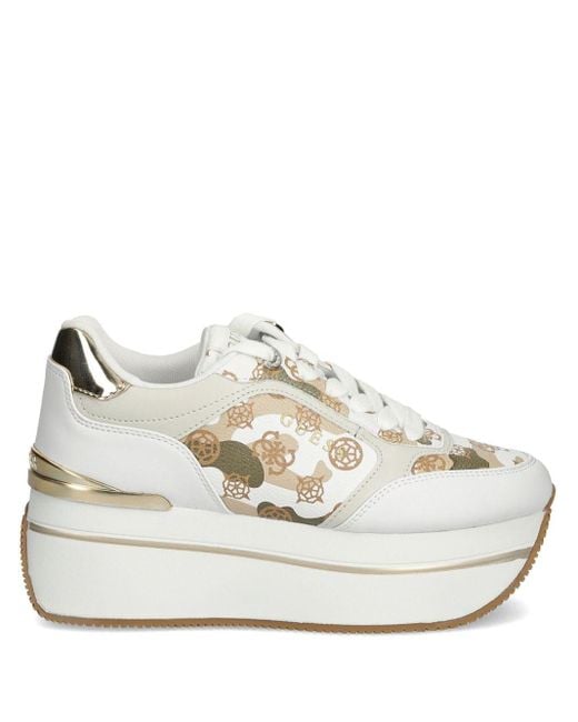 Guess White Camrio Platform Sneakers