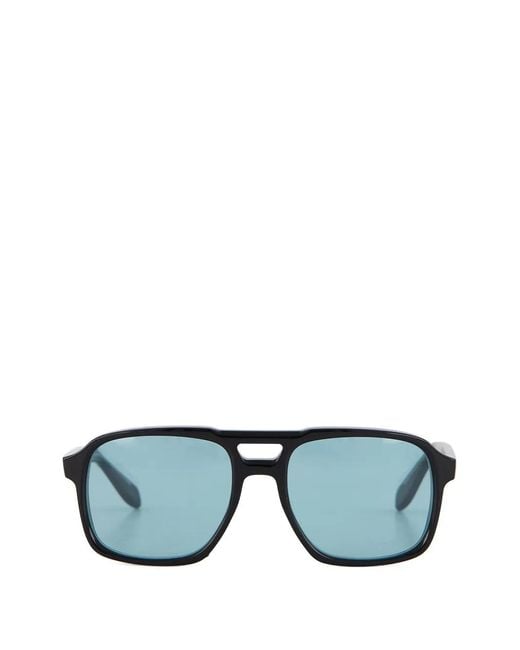Cutler & Gross Black Double-Bridge Square-Frame Sunglasses for men
