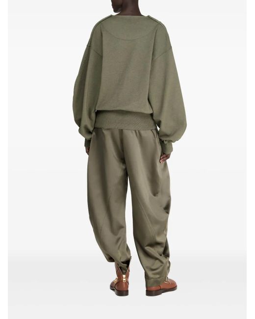 J.W. Anderson Green Rounded Wrap-Front Sweatshirt