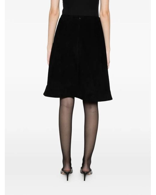 Totême Black Suede Mini Skirt