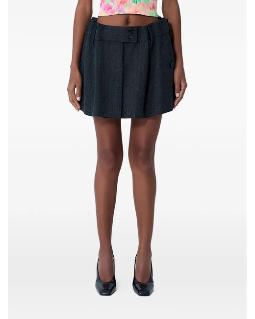 Prada Mini-Plooirok Met Knopen in het Blue
