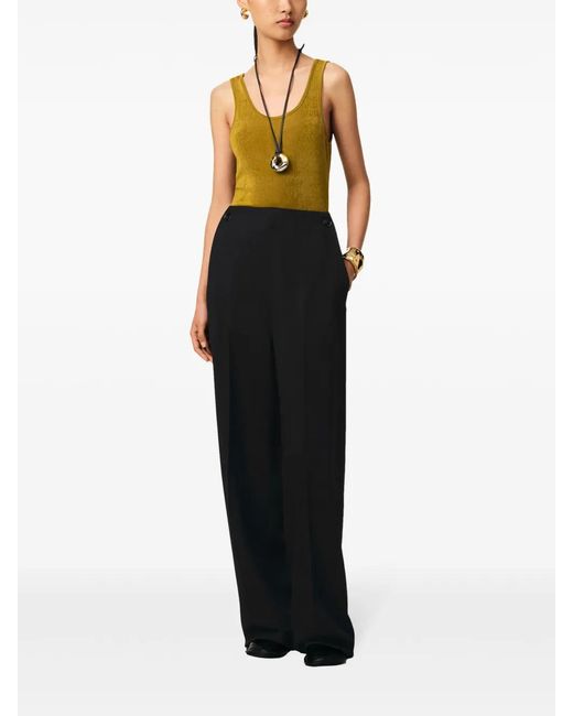 AMI Black Wool Sailor Trousers