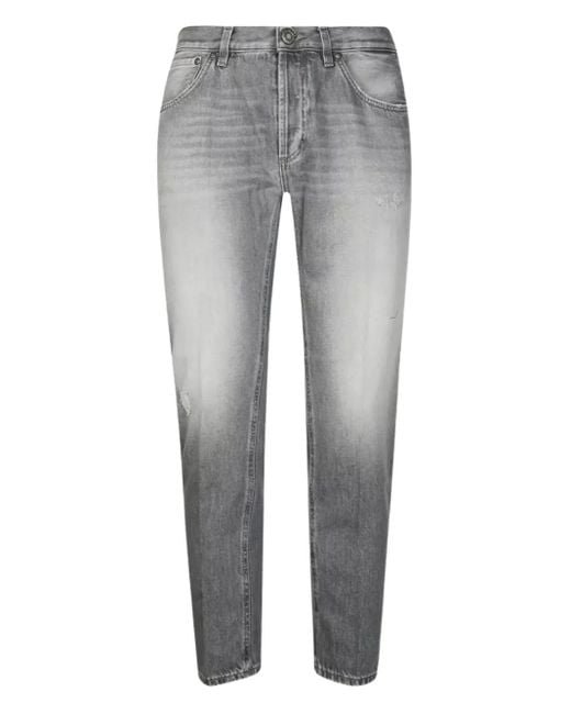 Dondup Jeans Met Gerafeld Detail En Vervaagd Effect in het Gray voor heren