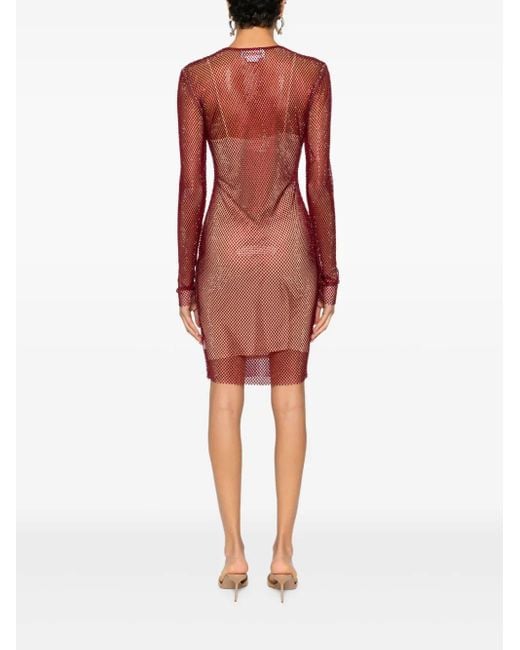 Vestido corto de manga larga Genny de color Red