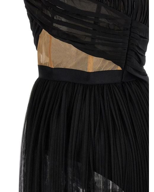 Nensi Dojaka Black Corsetto Draped Gown Maxi Dress