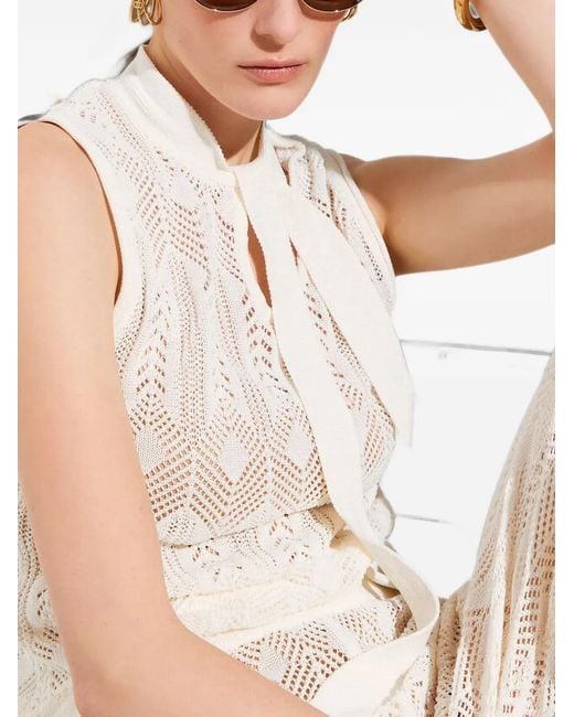 Liu Jo White Knit Top With Bow