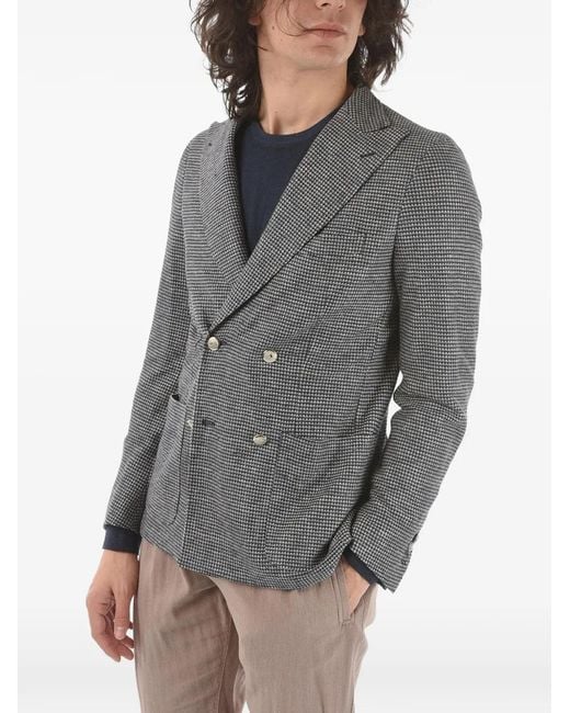 Corneliani Gray Double-Breasted Linen Jacket for men