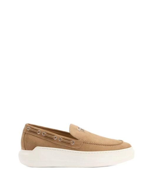 Giuseppe Zanotti White Mocassins Conley String À Détail Signature for men