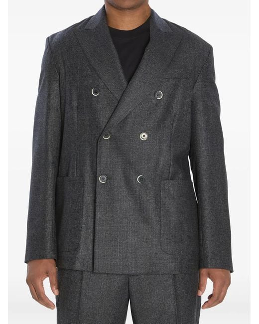 Barena Black Doria Bita Peaked-Lapels Blazer for men