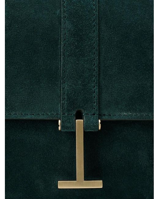 Tom Ford Green T-Clasp Suede Clutch Bag