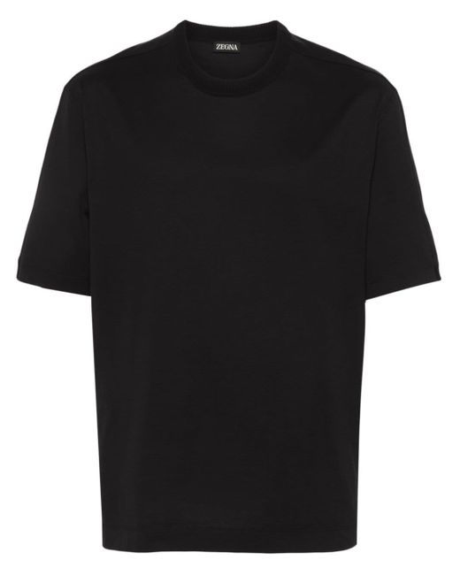 Zegna Black Shortsleeved Cotton T-shirt for men