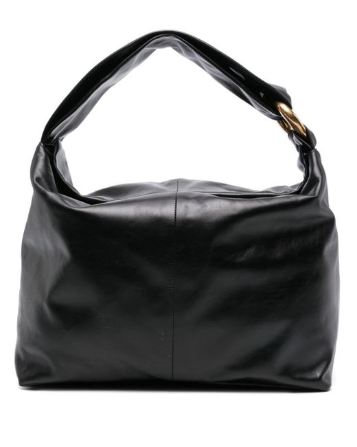 Jil Sander Black Ring Leather Tote Bag