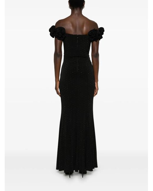 Nissa Black Embellished Maxi Dress
