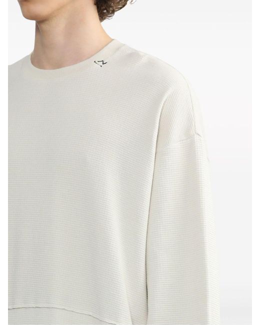 Izzue White Asymmetric Cotton Sweatshirt for men