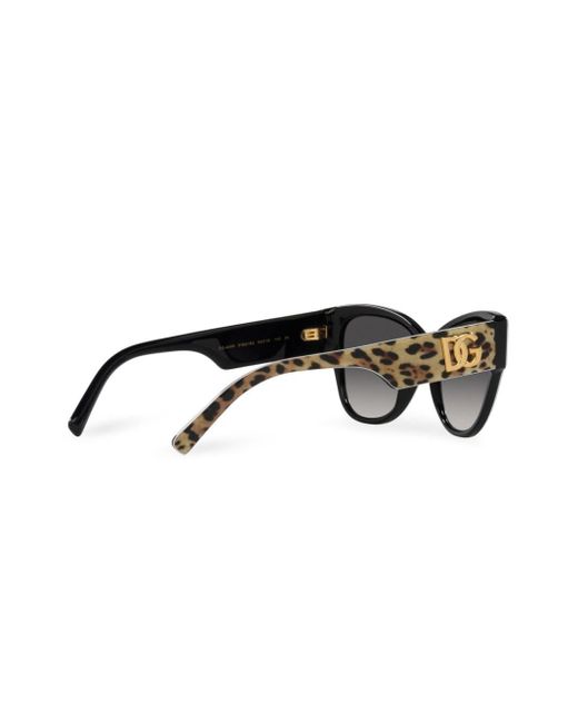 Dolce & Gabbana Leopard-print Butterfly-frame Sunglasses in Brown | Lyst UK