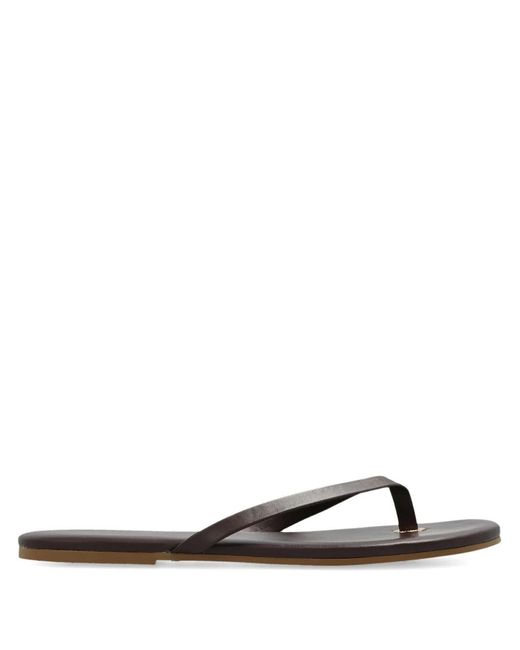 Melissa Odabash White Thong-Strap Leather Sandals
