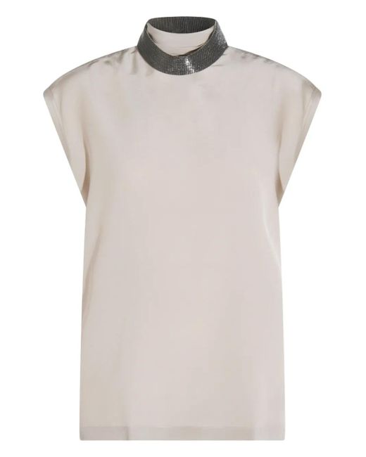 Top A Collo Alto di Brunello Cucinelli in White