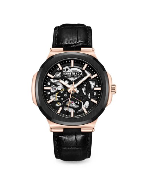 Kenneth Cole Black Skeleton 45Mm Watch for men
